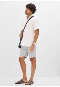 bonprix - Koszula z krótkim rękawem, z przewiewnej mieszanki lnu. Okazja: na co dzień. Typ kołnierza: kołnierzyk stójkowy. Kolor: biały. Materiał: len. Długość rękawa: krótki rękaw. Długość: krótkie. Sezon: lato. Styl: elegancki, casual #2