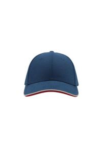 ATLANTIS - Czapka Pilot Piping Sandwich Premium Brush Cotton 6panelowa. Kolor: niebieski