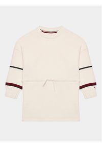 TOMMY HILFIGER - Tommy Hilfiger Sukienka codzienna KG0KG07358 D Biały Regular Fit. Okazja: na co dzień. Kolor: biały. Materiał: bawełna. Typ sukienki: proste. Styl: casual #1