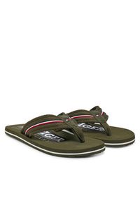 TOMMY HILFIGER - Tommy Hilfiger Japonki Corporate Hilfiger Beach FM0FM05436 Czerwony. Kolor: czerwony, brązowy. Materiał: materiał