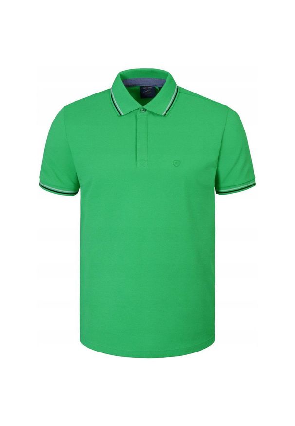 Koszulka Polo - Męska - Pako Jeans - Zielona, Kryte Guziki. Okazja: na co dzień. Typ kołnierza: polo. Kolor: zielony. Materiał: bawełna. Styl: casual
