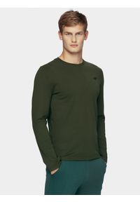 4f - Longsleeve regular gładki męski. Okazja: na co dzień. Kolor: brązowy, wielokolorowy, oliwkowy. Materiał: materiał. Długość rękawa: długi rękaw. Wzór: gładki. Styl: casual #1