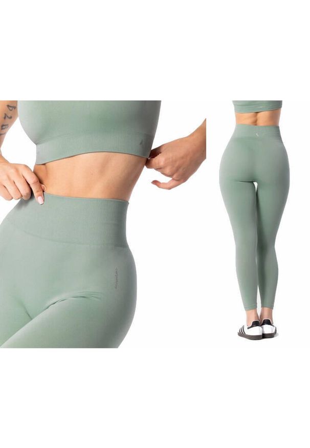 Legginsy treningowe damskie Carpatree Simply Seamless. Kolor: zielony. Sport: fitness
