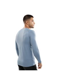 SIROKO - Męska koszulka treningowa z długim rękawem Fitness Siroko Aqua. Okazja: na co dzień. Kolor: niebieski. Materiał: tkanina. Długość rękawa: długi rękaw. Długość: długie. Styl: casual