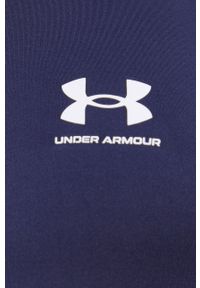 Under Armour - T-shirt. Kolor: niebieski. Materiał: dzianina. Wzór: nadruk