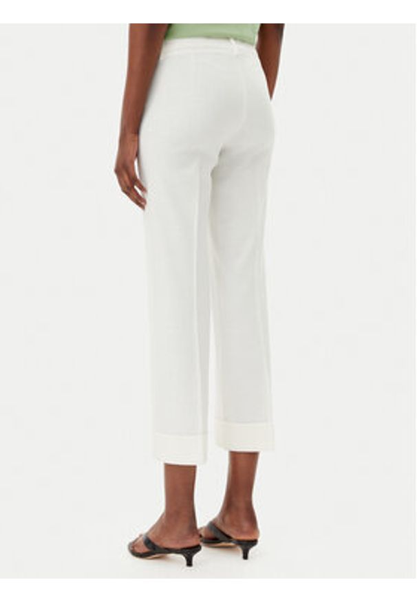 Marella Spodnie materiałowe Duello 2515131191 Écru Regular Fit. Materiał: syntetyk