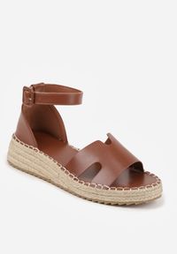 Born2be - Brązowe Sandały VICES na Grubej Plecionej Podeszwie Meztora. Okazja: na co dzień. Zapięcie: sprzączka. Kolor: brązowy. Wzór: ażurowy. Sezon: lato. Styl: casual, klasyczny, elegancki #9