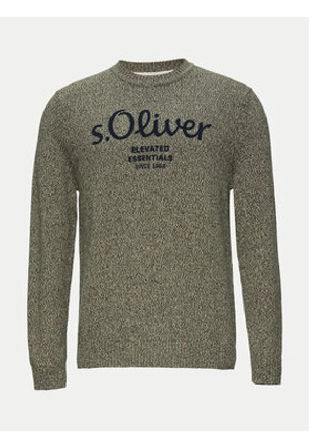 s.Oliver Sweter 2152697 Zielony Regular Fit. Kolor: zielony. Materiał: bawełna