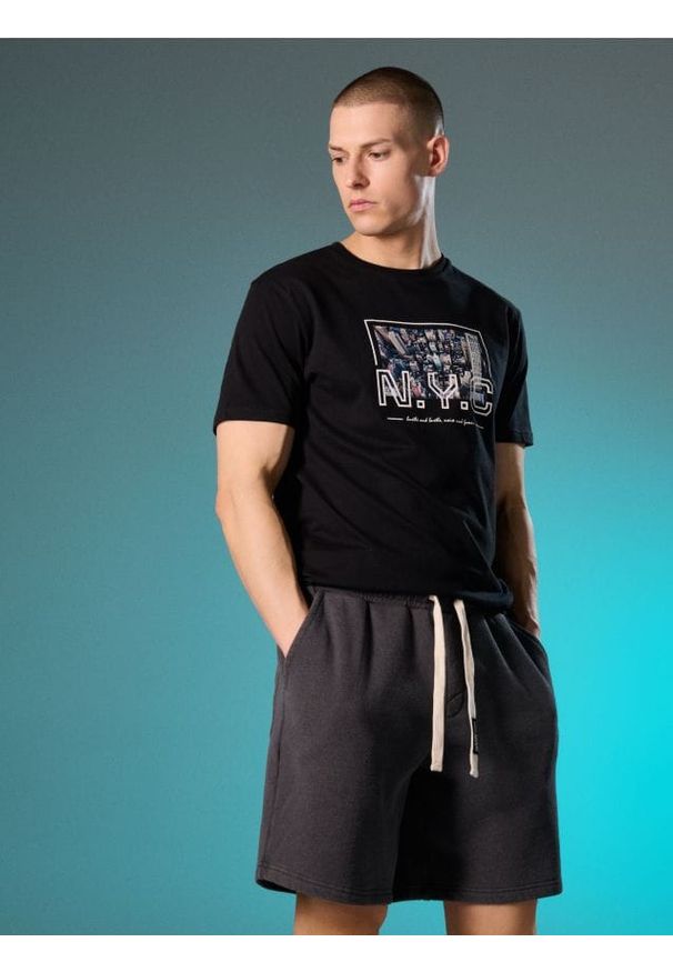 Sinsay - Bawełniane szorty - szary. Kolor: szary. Materiał: bawełna