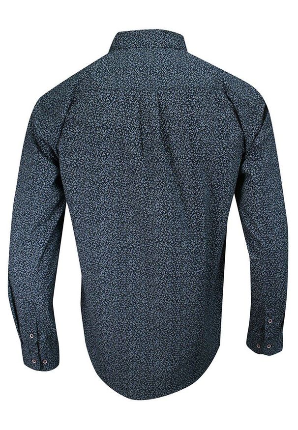 ForMax - Koszula Casualowa, Ciemna Granatowa w Kwiatki, 100% Bawełna, Slim, Długi Rękaw -FORMAX. Okazja: na co dzień. Kolor: niebieski. Materiał: bawełna. Długość rękawa: długi rękaw. Długość: długie. Wzór: kwiaty. Styl: casual