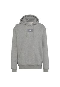 Adidas - Bluza z polaru adidas Essentials FeelVivid. Kolor: szary. Materiał: polar. Sport: fitness