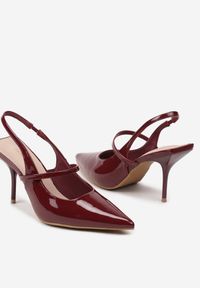 Born2be - Bordowe Sandały Lakierowane na Szpilce Vices ze Skórzaną Wkładką Ozdobione Paskami Vannith. Okazja: na imprezę, na spotkanie biznesowe. Nosek buta: szpiczasty. Zapięcie: pasek. Kolor: czerwony. Wzór: aplikacja. Materiał: skóra, lakier. Sezon: wiosna, lato. Obcas: na szpilce. Styl: wizytowy, biznesowy, elegancki #3
