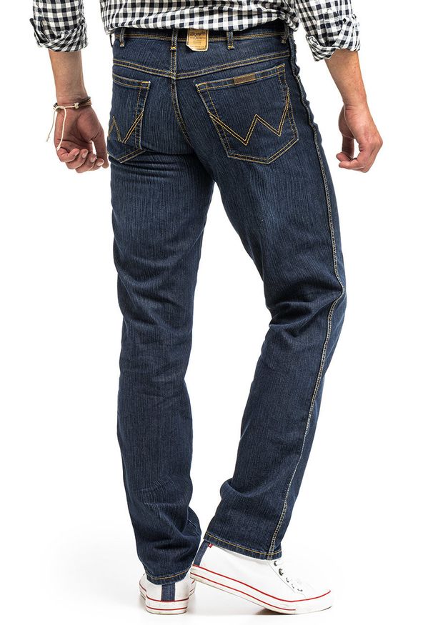 Wrangler - WRANGLER REGULAR FIT MĘSKIE SPODNIE JEANSOWE DARK USED W10I22H10 112125986