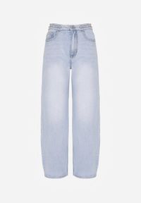 Born2be - Niebieskie Jeansy o Fasonie Slouchy z Wysokim Stanem Zarinvia. Okazja: na co dzień, do pracy, na spotkanie biznesowe. Stan: podwyższony. Kolor: niebieski. Styl: biznesowy, klasyczny, casual #3