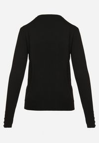 Born2be - Czarny Klasyczny Sweter z Długimi Rękawami i Guzikami Halora. Kolor: czarny. Długość rękawa: długi rękaw. Długość: długie. Styl: klasyczny #5