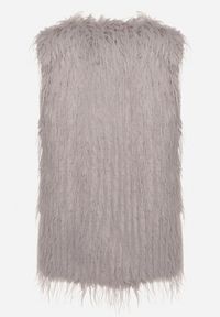 Born2be - Szara Kamizelka Futrzana ze Wsuwanymi Kieszeniami Venzira. Okazja: na co dzień. Kolor: szary. Materiał: futro. Wzór: aplikacja. Styl: casual, elegancki #2