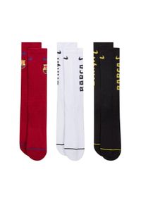 Nike - Skarpety Unisex Dla Dorosłych FC Barcelona (zestaw 3 Sztuk). Kolor: czerwony, biały, wielokolorowy, czarny. Sport: turystyka piesza