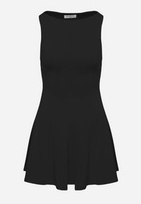 Born2be - Czarna Sukienka z Wiskozą o Rozkloszowanym Kroju Bez Rękawów Nalomira. Okazja: na co dzień. Kolor: czarny. Materiał: wiskoza. Długość rękawa: bez rękawów. Styl: klasyczny, casual, elegancki #2