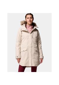 columbia - Płaszcz Zimowy Damski Columbia Suttle Mountain. Kolor: beżowy. Materiał: puch. Sezon: zima. Sport: turystyka piesza #1