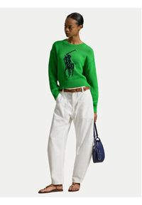 Polo Ralph Lauren Sweter 211A96234003 Zielony Relaxed Fit. Typ kołnierza: polo. Kolor: zielony. Materiał: bawełna #4