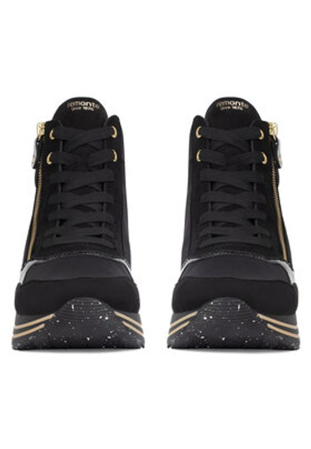 Remonte Trzewiki D1370-01 Czarny. Kolor: czarny. Materiał: materiał