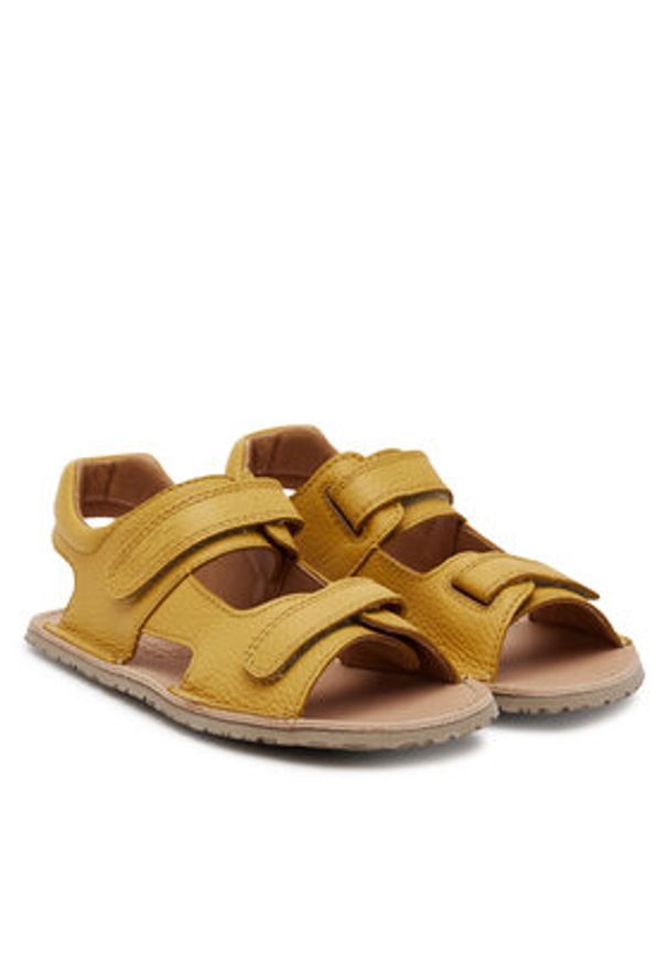 Froddo Sandały Barefoot Flexy Mini G3150270-4 S Żółty. Kolor: żółty. Materiał: skóra