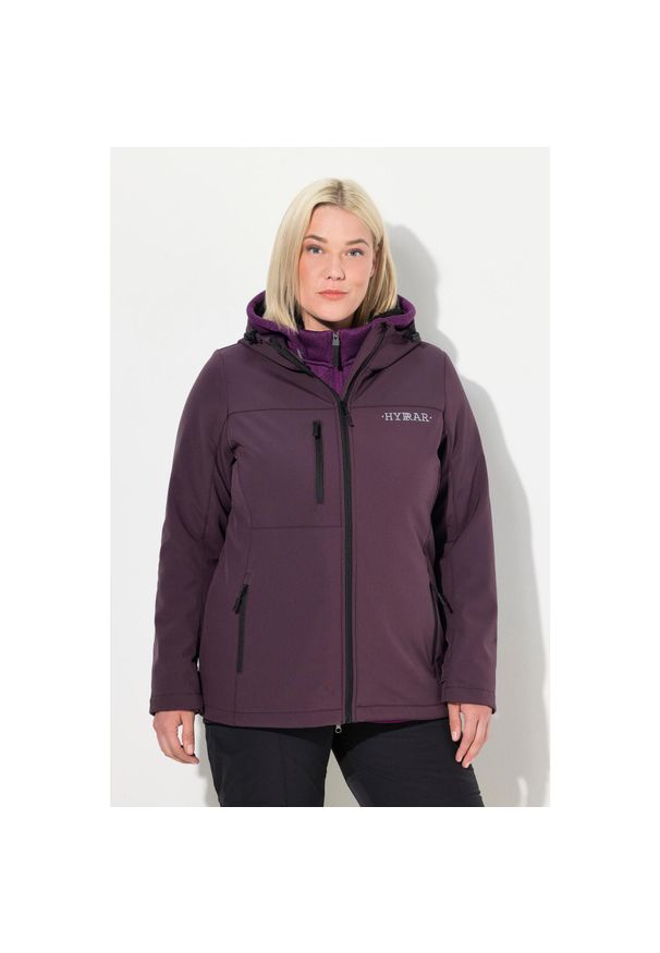 ULLA POPKEN - Damskie Kurtka softshell HYPRAR hydrofobowa stretch odblask. Kolekcja: plus size. Kolor: fioletowy, wielokolorowy, różowy. Materiał: poliester, materiał, elastan. Sport: turystyka piesza