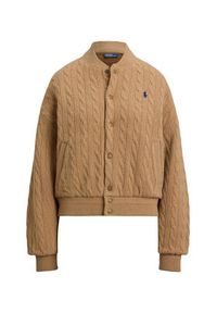 Polo Ralph Lauren Kurtka bomber 211966122002 Beżowy Relaxed Fit. Typ kołnierza: polo. Kolor: beżowy. Materiał: wełna #5