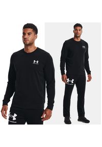 Under Armour - Bluza fitness męska UNDER ARMOUR Rival Terry Crew. Kolor: biały, czarny, wielokolorowy. Sport: fitness