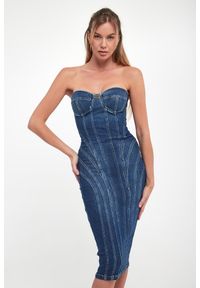 Elisabetta Franchi - Sukienka jeansowa bodycon ELISABETTA FRANCHI. Materiał: jeans. Typ sukienki: bodycon #3