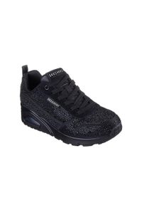 skechers - Buty za kostkę sportowe damskie Skechers Uno-World Of Gems. Wysokość cholewki: za kostkę. Kolor: czarny. Szerokość cholewki: normalna