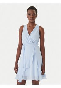 Morgan Sukienka koktajlowa 241-ROSVAL Błękitny Regular Fit. Kolor: niebieski. Materiał: syntetyk. Styl: wizytowy #1