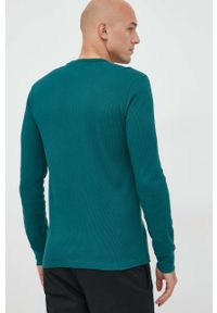 GAP longsleeve męski kolor zielony gładki. Kolor: zielony. Materiał: dzianina. Długość rękawa: długi rękaw. Wzór: gładki #2