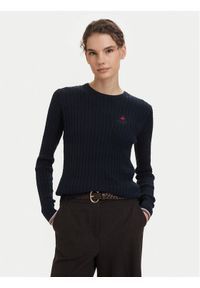Beverly Hills Polo Club Sweter P-SS26W-M537390 Granatowy Regular Fit. Typ kołnierza: polo. Kolor: niebieski. Materiał: bawełna #1