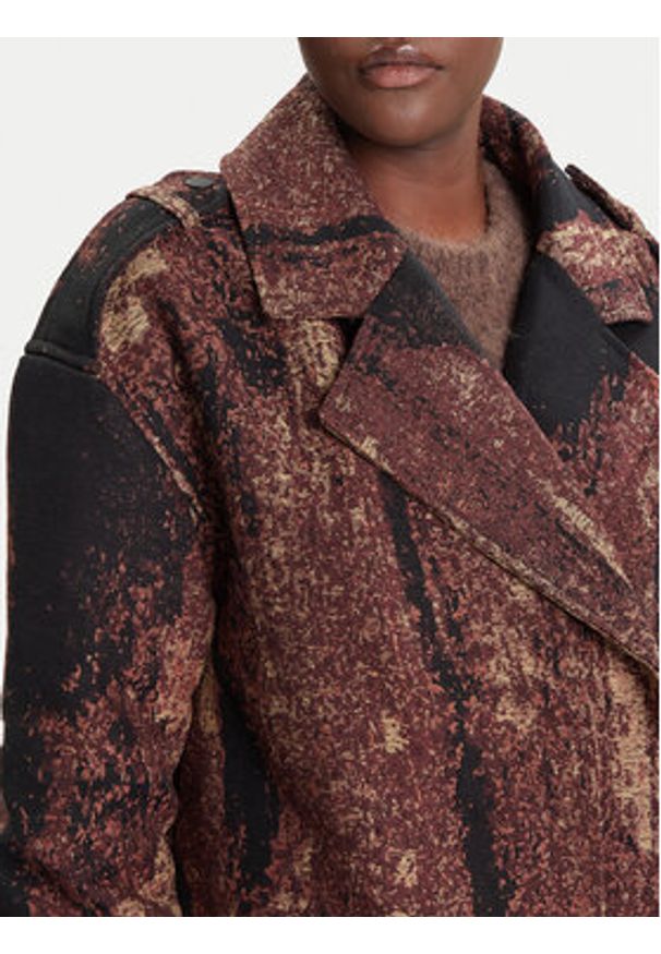 Desigual Płaszcz przejściowy Brushed Lacroix 25WWEW05 Brązowy Loose Fit. Kolor: brązowy. Materiał: bawełna