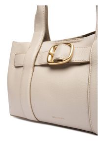 Calvin Klein Torebka Buckle Mini Tote With Strap LV04F3295G Beżowy. Kolor: beżowy. Materiał: skórzane #6
