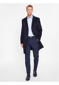 BOSS - Boss Spodnie materiałowe 50502469 Granatowy Slim Fit. Kolor: niebieski. Materiał: wełna, wiskoza