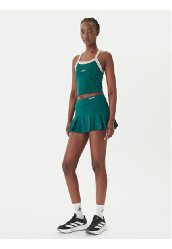 Adidas - adidas Spódnica plisowana Seasonal Essentials Colorpop KC3939 Zielony Loose Fit. Kolor: zielony. Materiał: bawełna