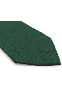 Adam Collection - Zielony krawat męski w delikatny wzór - paisley D295. Kolor: zielony. Materiał: mikrofibra, tkanina. Wzór: paisley #2