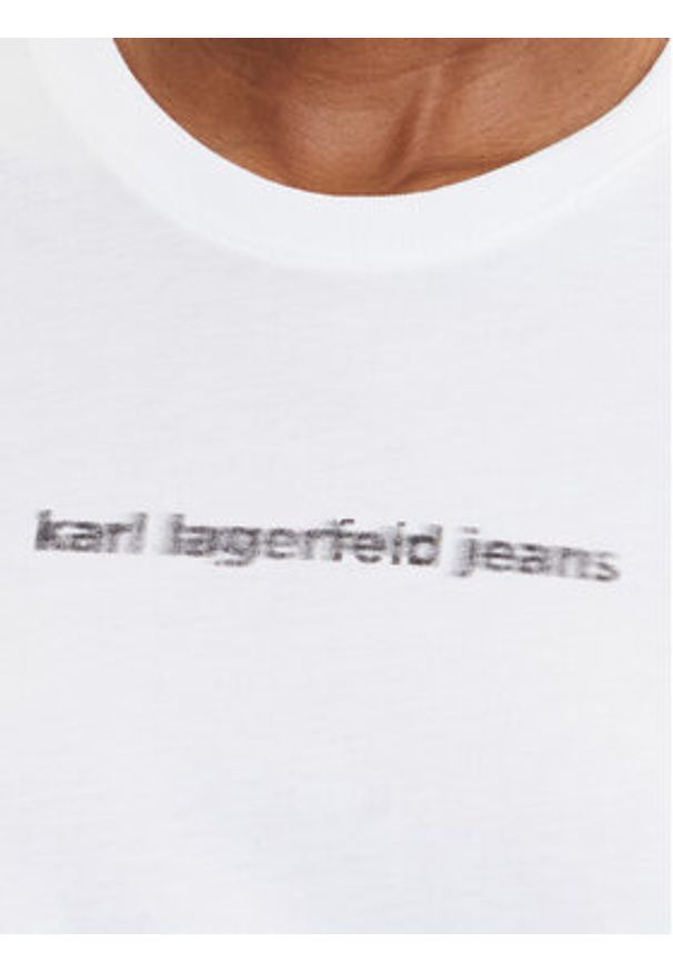 Karl Lagerfeld Jeans T-Shirt A3W17039 Biały Regular Fit. Kolor: biały. Materiał: bawełna, syntetyk