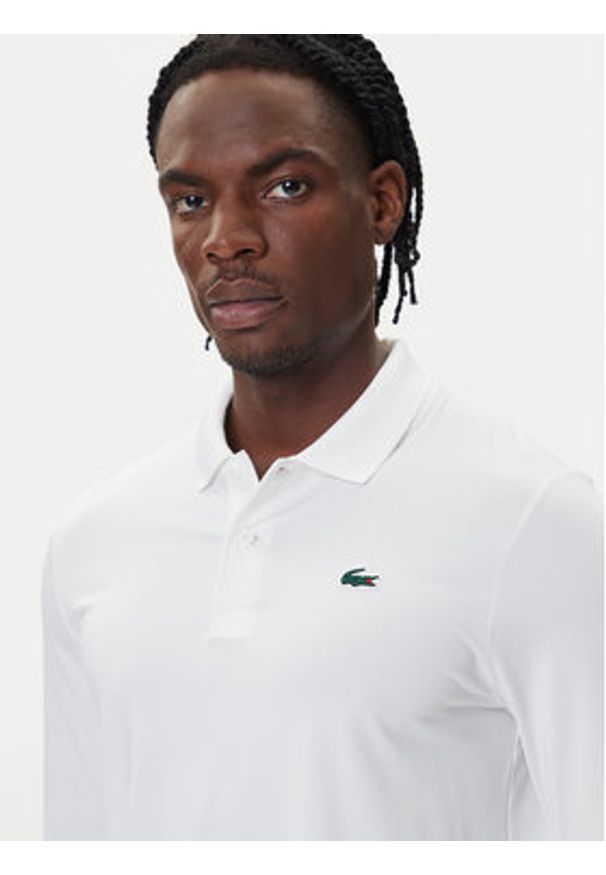 Lacoste Polo DH2615 Biały Regular Fit. Typ kołnierza: polo. Kolor: biały. Materiał: syntetyk