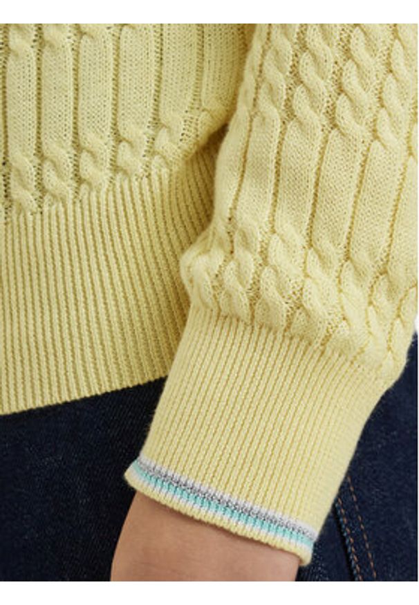 Beverly Hills Polo Club Sweter P-SS26W-M537390 Żółty Regular Fit. Typ kołnierza: polo. Kolor: żółty. Materiał: bawełna