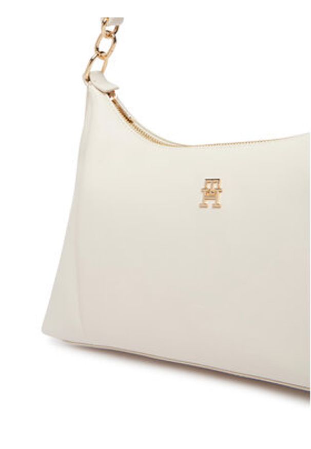 TOMMY HILFIGER - Tommy Hilfiger Torebka Th Essential Shoulder Bag AW0AW18373 Beżowy. Kolor: beżowy. Materiał: skórzane