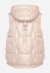 Born2be - Jasnobeżowa Kamizelka z Odpinanym Kapturem i Ozdobnym Pikowaniem Arreanne. Okazja: na co dzień. Kolor: beżowy. Materiał: jeans. Sezon: wiosna, jesień. Styl: sportowy, casual, elegancki #6