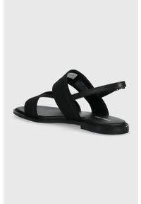 Calvin Klein sandały SQUARED SANDAL HE damskie kolor czarny HW0HW01496. Zapięcie: klamry. Kolor: czarny. Materiał: materiał, skóra, guma, włókno #2
