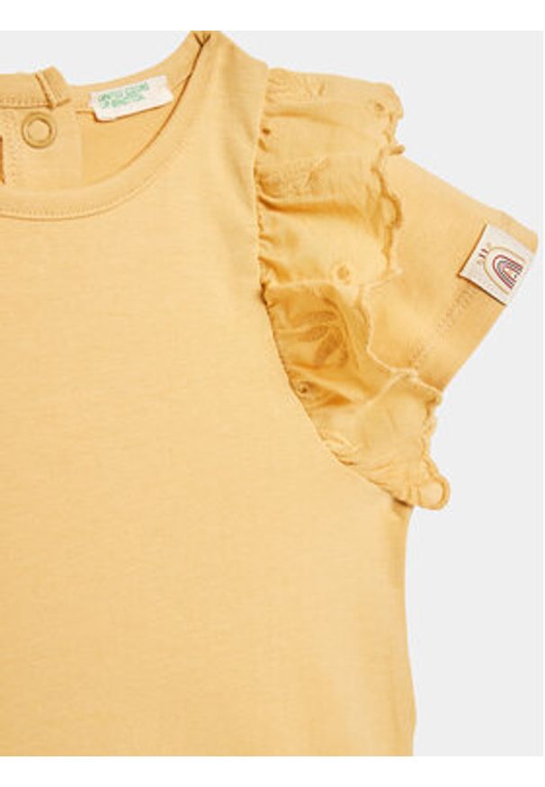 United Colors of Benetton - United Colors Of Benetton Body dziecięce 3P4ZAB00D Żółty Regular Fit. Kolor: żółty. Materiał: bawełna