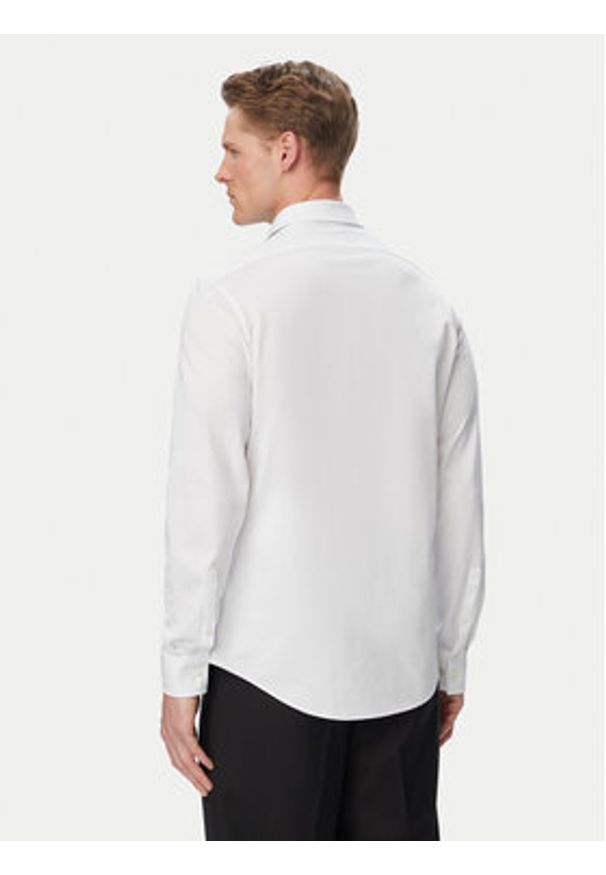Calvin Klein Koszula LV019EU146 Biały Slim Fit. Kolor: biały. Materiał: syntetyk, bawełna