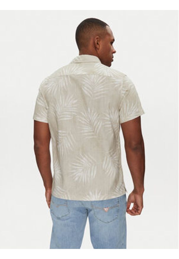 Guess Koszula M5GH68 WH3A0 Beżowy Regular Fit. Kolor: beżowy. Materiał: bawełna