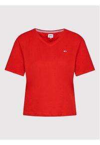 Tommy Jeans T-Shirt DW0DW14617 Czerwony Slim Fit. Kolor: czerwony. Materiał: bawełna #2