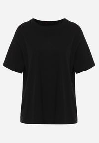 Renee - Czarny Bawełniany T-shirt o Kroju Oversize Neduna. Okazja: na co dzień. Kolor: czarny. Materiał: bawełna. Styl: elegancki, casual #7